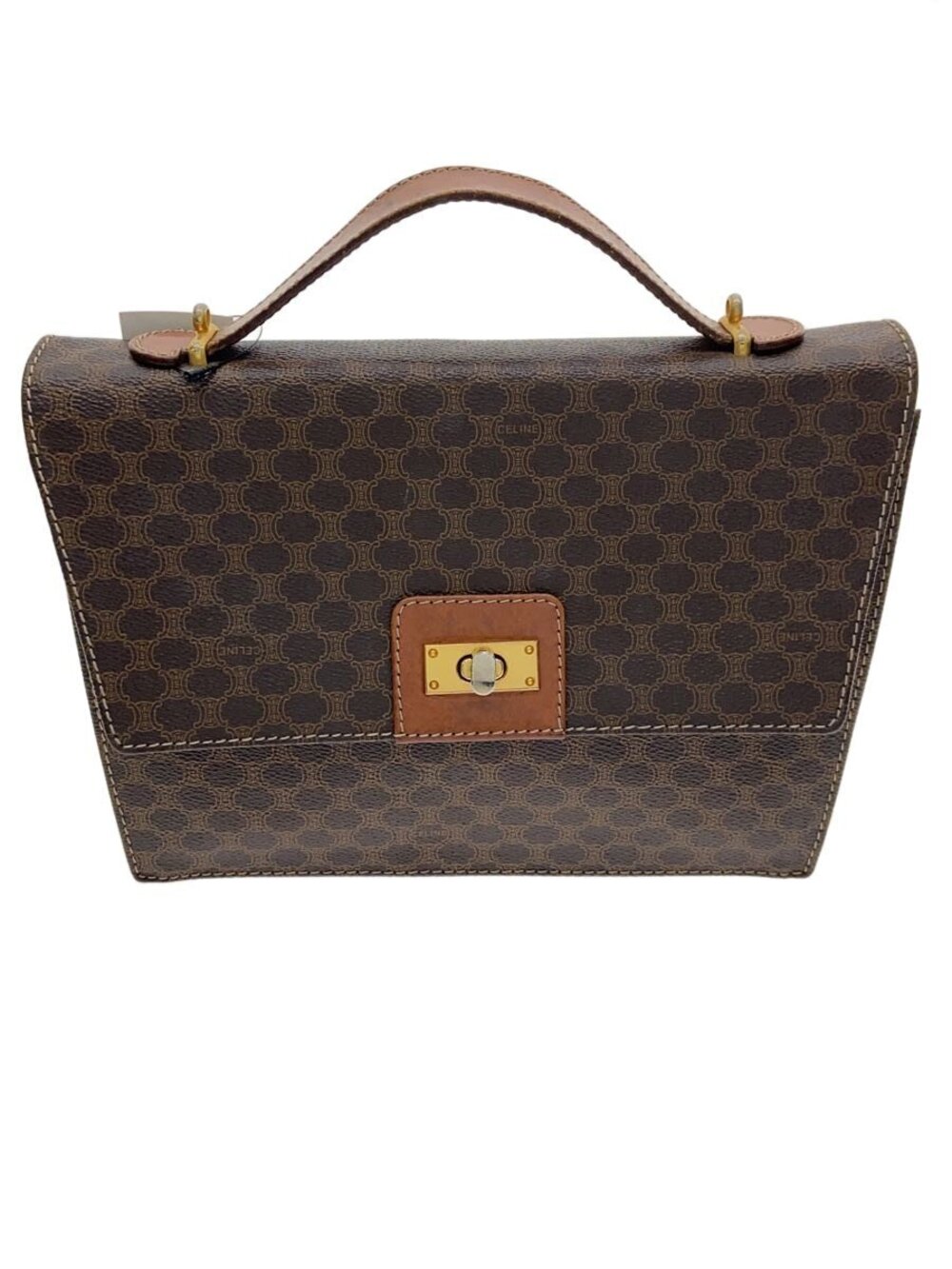 Celine Macadam Handbag All Over Brown
